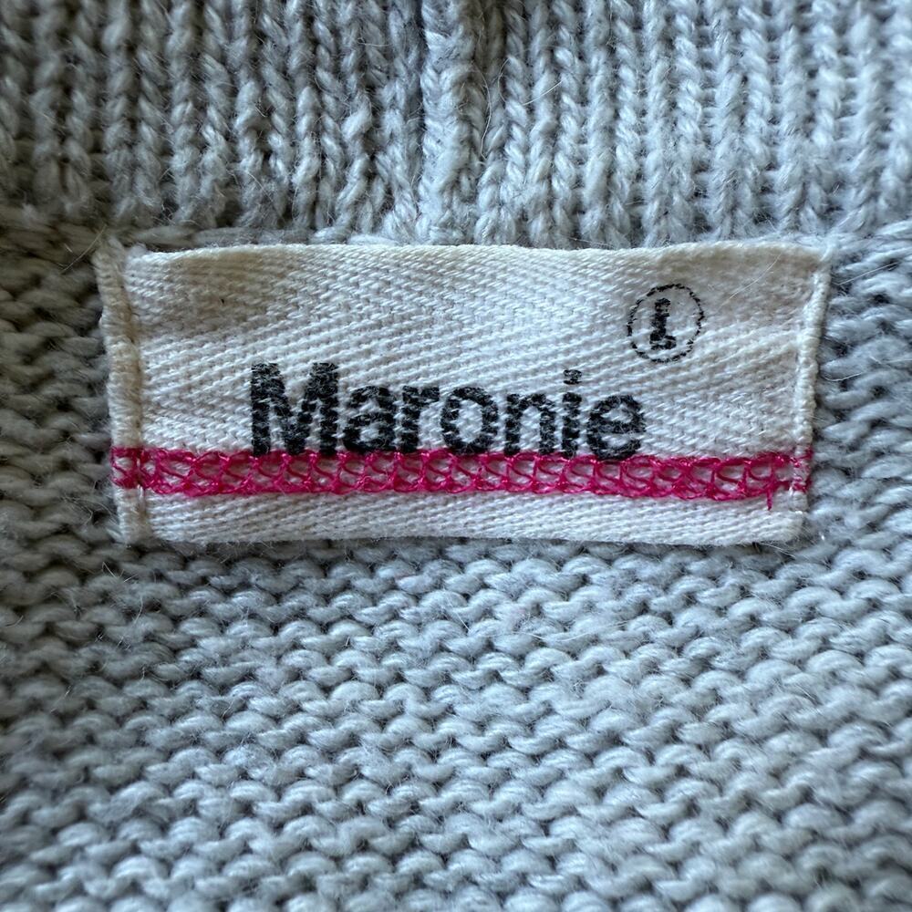 Gray Open Front Hooded Cardigan Sweater Pockets Wool Blend Womens Size Large - Picture 4 of 8